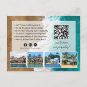 Beach House Rental Property Manager QR Code Foto Postkarte (Rückseite)
