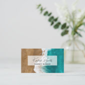 Beach House Rental Property Manager QR Code Foto Visitenkarte (Stehend Vorderseite)