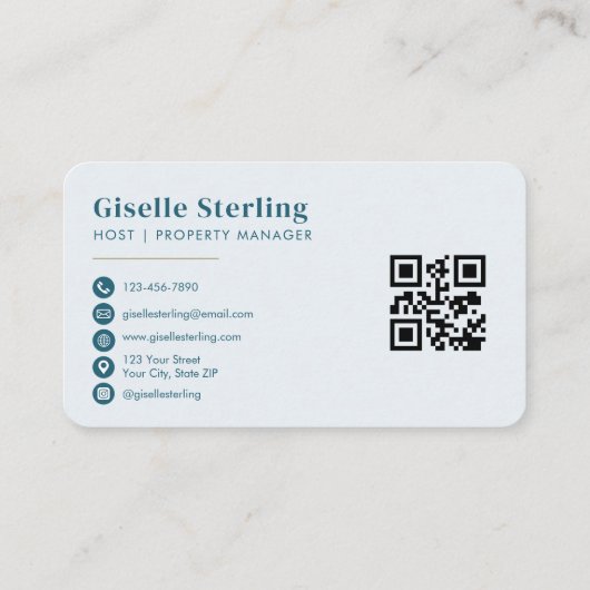 Beach House Rental QR Code Visitenkarte (Rückseite)