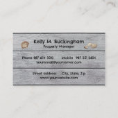 Beach House Rentals Business Card Visitenkarte (Rückseite)