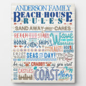 Beach House Rules Family Sign | Benutzerdefinierte Fotoplatte (Vorderseite)