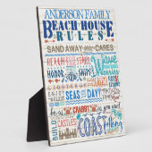 Beach House Rules Family Sign | Benutzerdefinierte Fotoplatte (Seite)