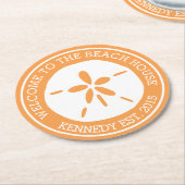 Beach House Runder Pappuntersetzer (Angewinkelt)