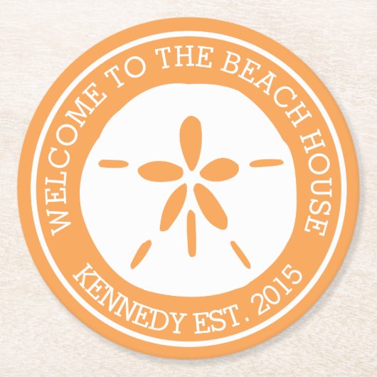 Beach House Runder Pappuntersetzer (Vorderseite)
