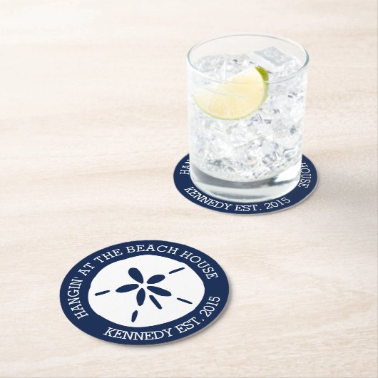 Beach House Runder Pappuntersetzer (Vor Ort)
