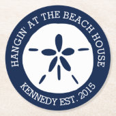 Beach House Runder Pappuntersetzer (Vorderseite)