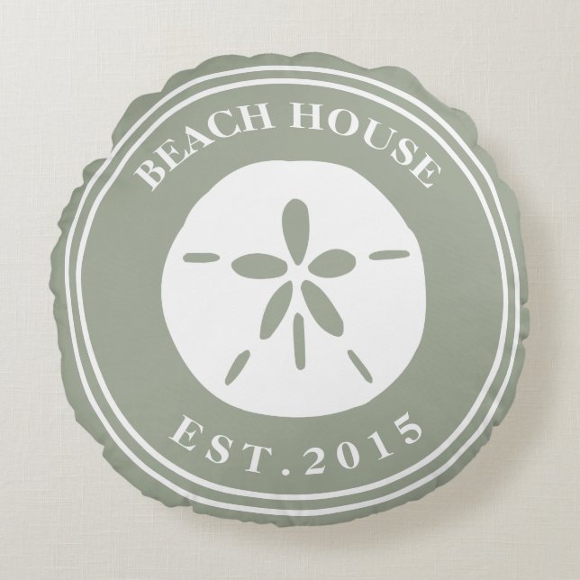 Beach House Rundes Kissen (Vorderseite)