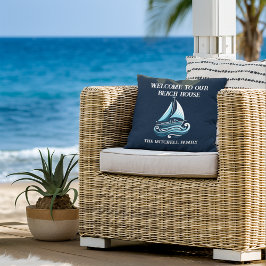 Beach House Sailboat Kissen