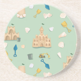 Beach House Sand Castle Seashell Küste Getränkeuntersetzer