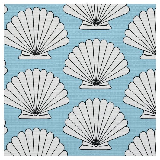 Beach House Scallop Seashells Stoff (Muster)