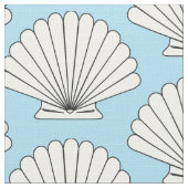 Beach House Scallop Seashells Stoff (Nahaufnahme)