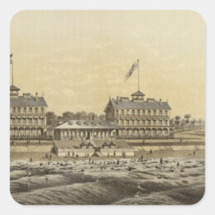 Beach House, Sea Girt, Monmouth Co, NJ Quadratischer Aufkleber