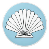 Beach House Seashell Türkis Door Knob Keramikknauf (Vorderseite)