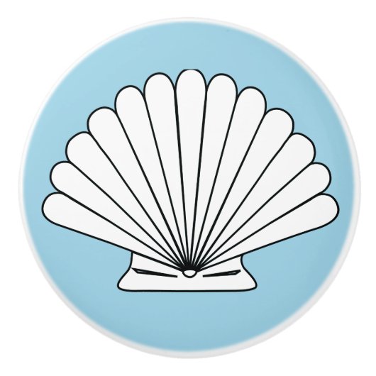 Beach House Seashell Türkis Door Knob Keramikknauf (Vorderseite)