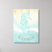 Beach House Seepferd Aqua Blue ID623 Leinwanddruck (Vorderseite)