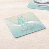 Beach House Seepferd Aqua Blue ID623 Rechteckiger Pappuntersetzer (angewinkelt)