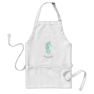 Beach House Seepferd Aqua Blue ID623 Schürze
