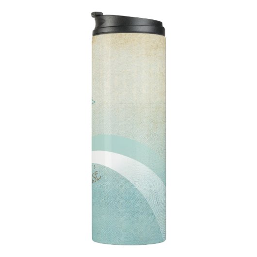 Beach House Seepferd Aqua Blue ID623 Thermosbecher (Nach rechts gedreht)