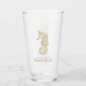 Beach House Seepferd Gold ID623 Glas (Vorderseite)