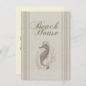 Beach House Seepferd Seashore Einladung (Vorne/Hinten)