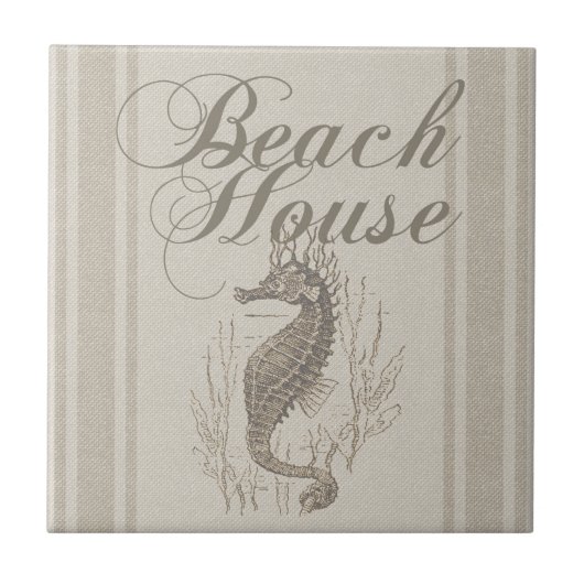 Beach House Seepferd Seashore Fliese (Vorderseite)