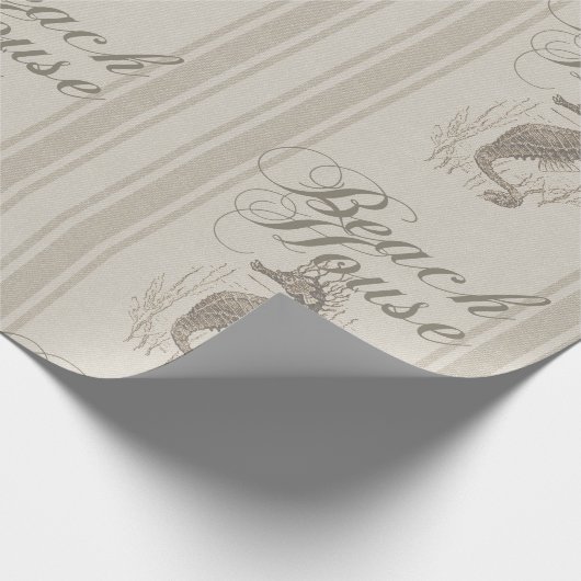 Beach House Seepferd Seashore Geschenkpapier (Ecke)