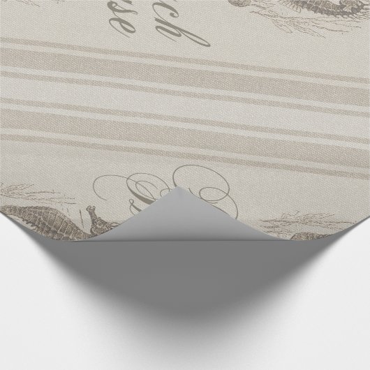 Beach House Seepferd Seashore Geschenkpapier (Ecke)
