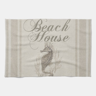 Beach House Seepferd Seashore Geschirrtuch