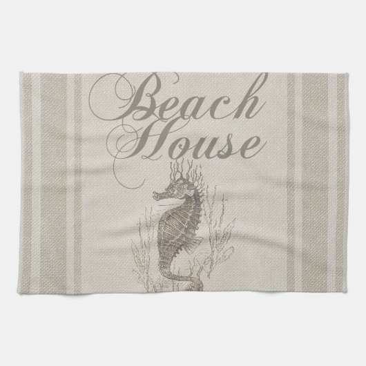 Beach House Seepferd Seashore Geschirrtuch (Horizontal)