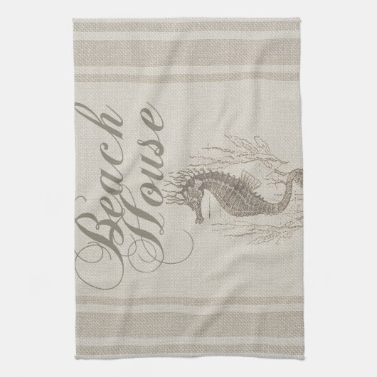 Beach House Seepferd Seashore Geschirrtuch (Vertikal)