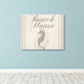 Beach House Seepferd Seashore Leinwanddruck (Insitu (Holzboden))