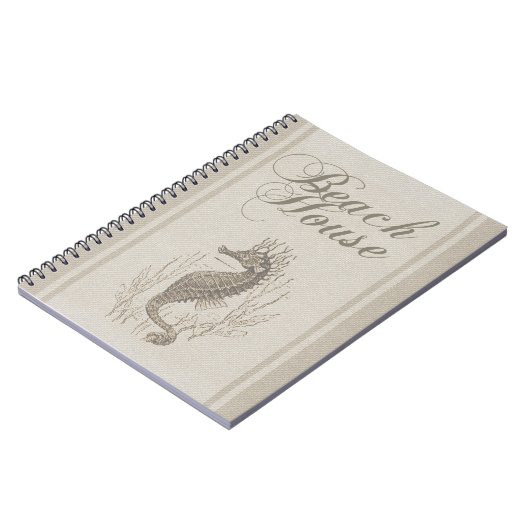 Beach House Seepferd Seashore Notizblock (Linke Seite)