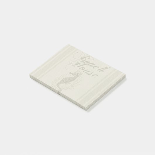 Beach House Seepferd Seashore Post-it Klebezettel (angewinkelt)
