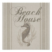Beach House Seepferd Seashore Poster (Vorderseite)