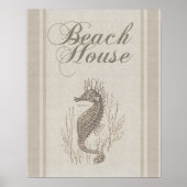 Beach House Seepferd Seashore Poster (Vorne)
