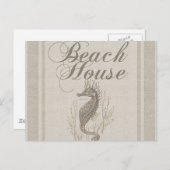 Beach House Seepferd Seashore Postkarte (Vorne/Hinten)