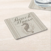 Beach House Seepferd Seashore Rechteckiger Pappuntersetzer (angewinkelt)
