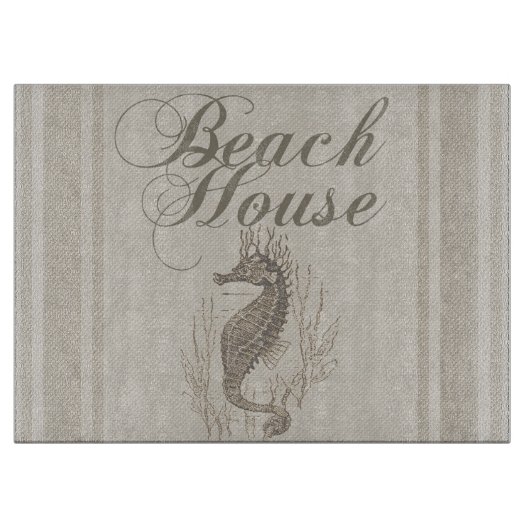 Beach House Seepferd Seashore Schneidebrett (Vorderseite)