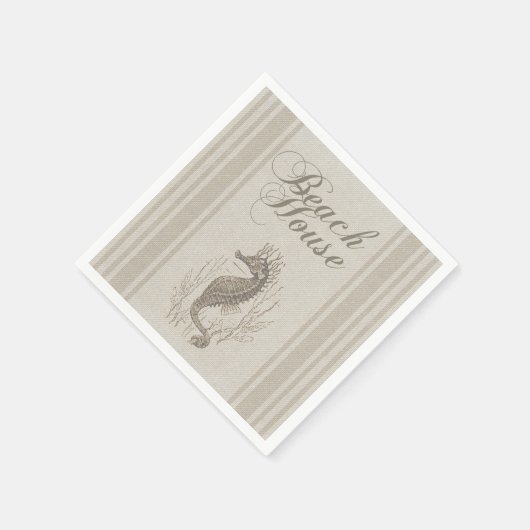 Beach House Seepferd Seashore Serviette (Ecke)