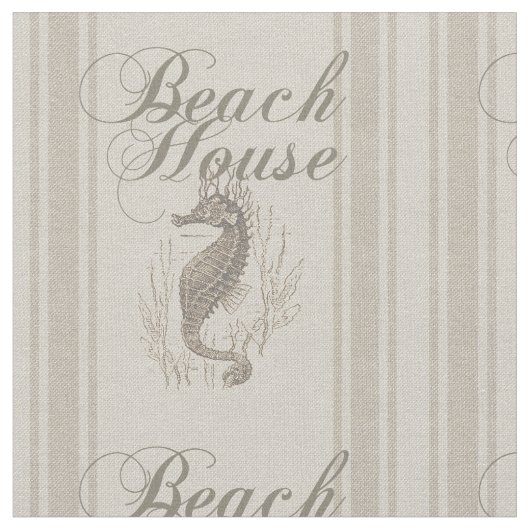 Beach House Seepferd Seashore Stoff (Nahaufnahme)