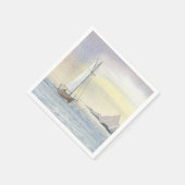 Beach House Segeln Ocean Boat Blue Paper Napkin Serviette (Ecke)