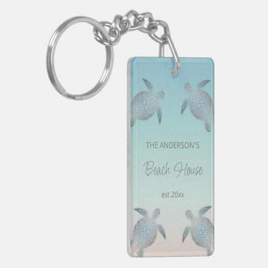 Beach House Silver Turtles Schlüsselanhänger (Vorderseite links)