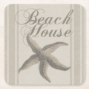 Beach House Starfish Seashore Rechteckiger Pappuntersetzer