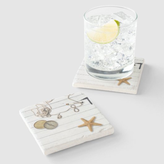 Beach House Stone Untersetzer (Seitenansicht)