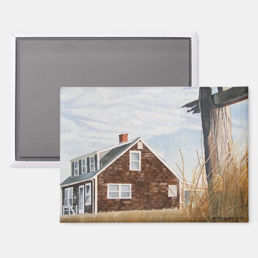 Beach House Sunrise Magnet (Vorderseite/Rückseite)