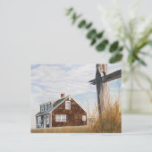 Beach House Sunrise Postkarte (Stehend Vorderseite)