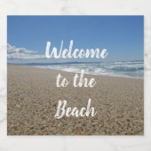 Beach House Surf Sand Pacific Coast Gast Willkomme Bierflaschenetikett (Einzelnes Label)