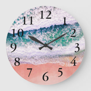 Beach House Tropical Foto Personalisiert Große Wanduhr