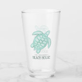 Beach House Turtle Aqua Blue ID623 Glas (Rückseite)