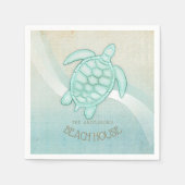 Beach House Turtle/Tortoise Aqua Blue ID623 Serviette (Vorderseite)